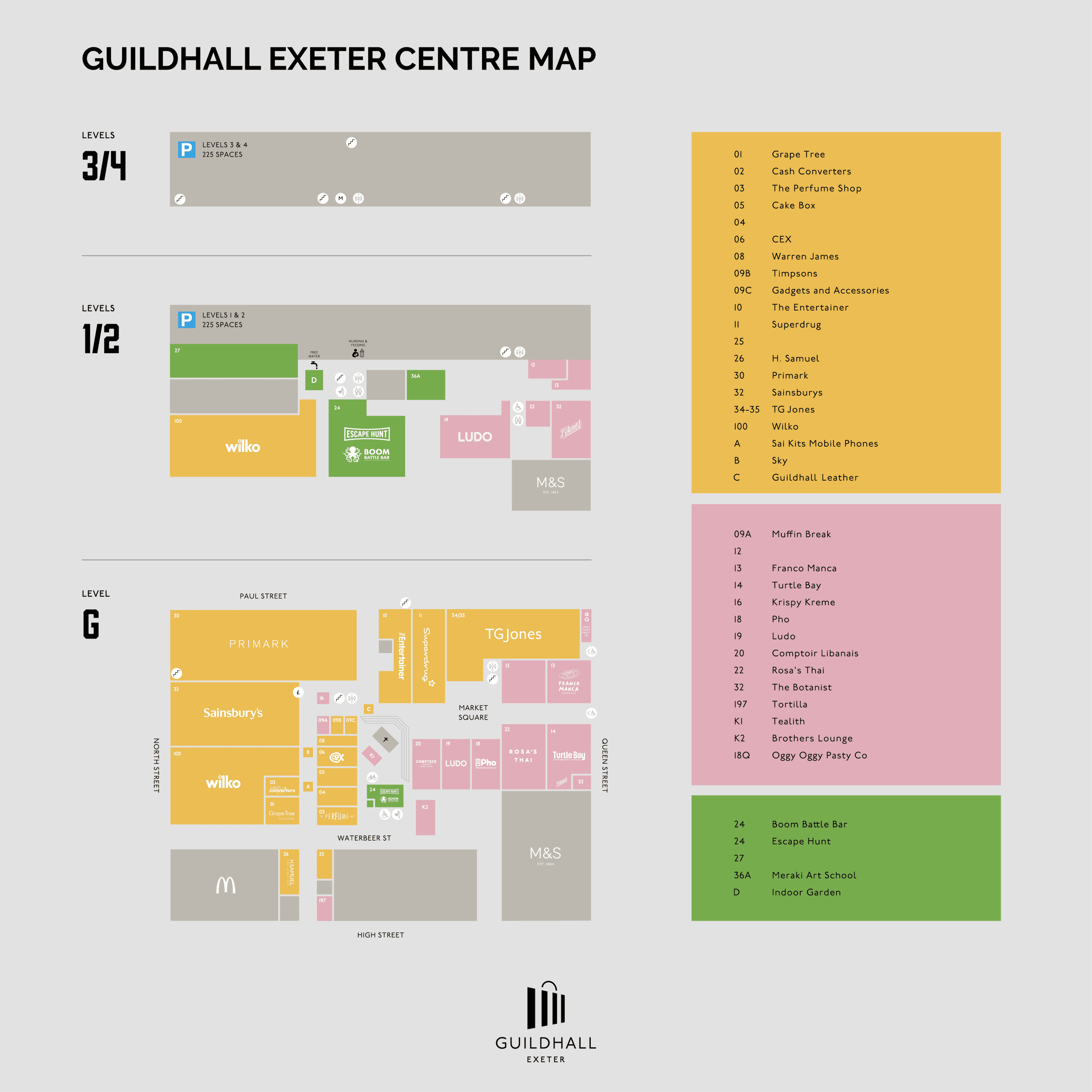 Guildhall Exeter Shopping Centre Map - Guildhall Shopping Centre | Exeter